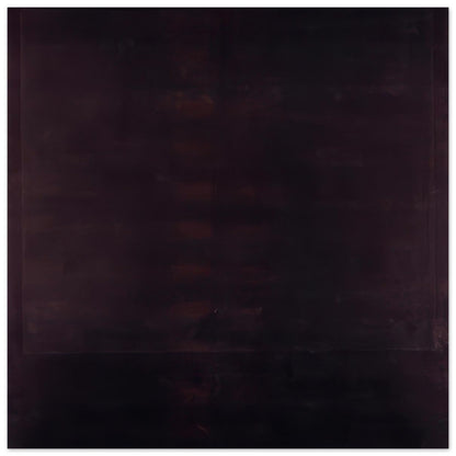 Mark Rothko abstract art poster featuring deep burgundy, dark maroon, black, and subtle reddish-brown tones in a minimalist Color Field composition.